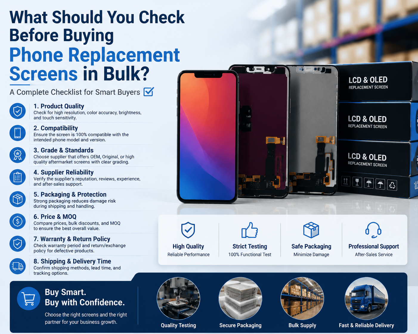 What Should You Check Before Buying Phone Replacement Screens in Bulk?
